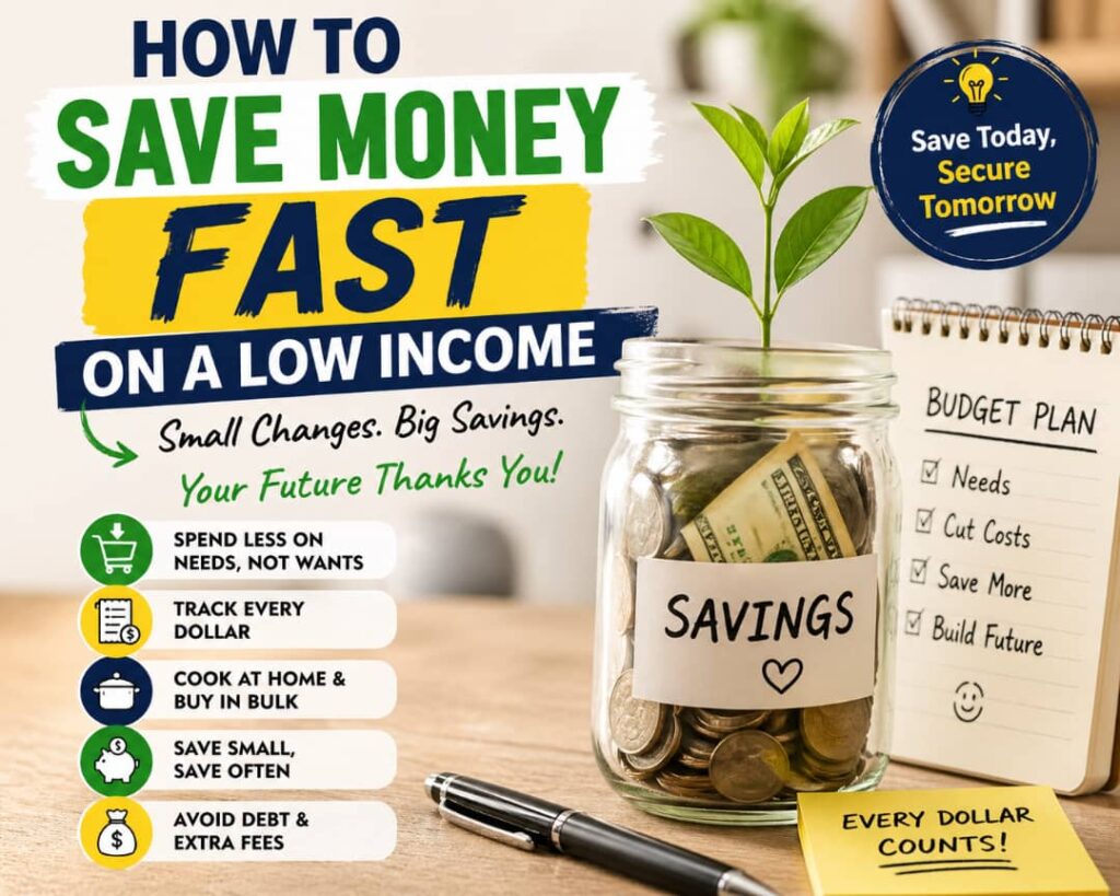 How to Save Money Fast on a Low Income (U.S. Guide) ba64d5c2 3e53 4f32 8764 6d586762c45d